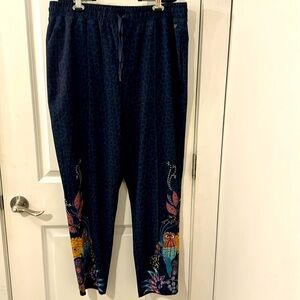 Johnny Was XL Active Wear Pants Blue